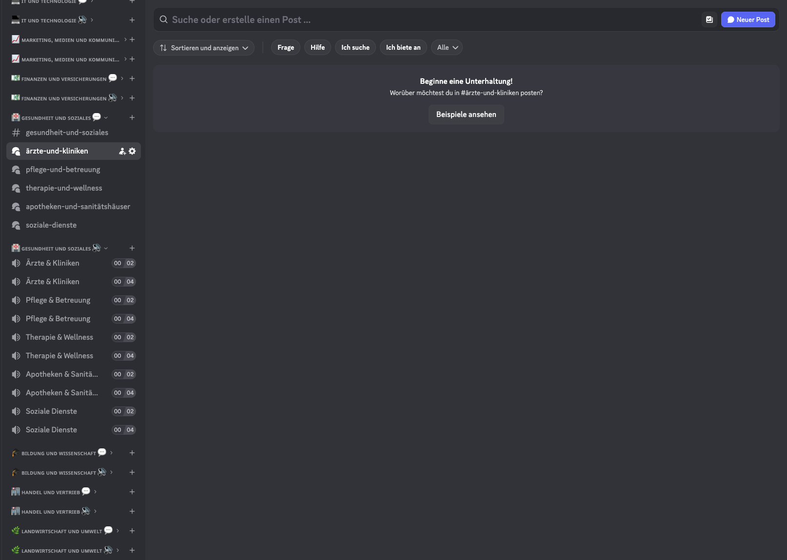 Sub-forum of the Health and Social Care Discord area