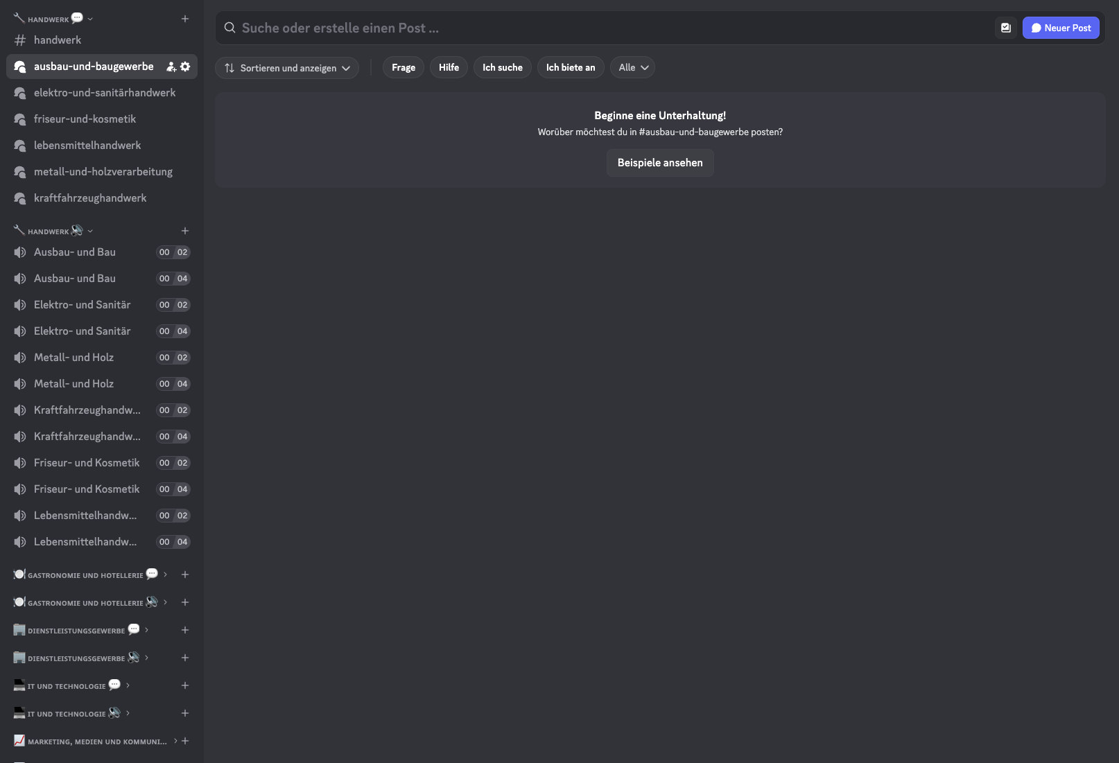 Sub-forum of the Skilled Trades Discord area