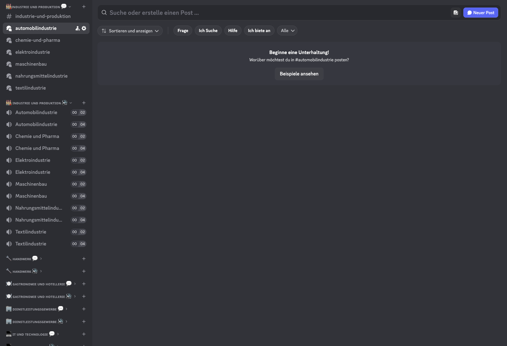 Sub-forum of the Industry and Manufacturing Discord area