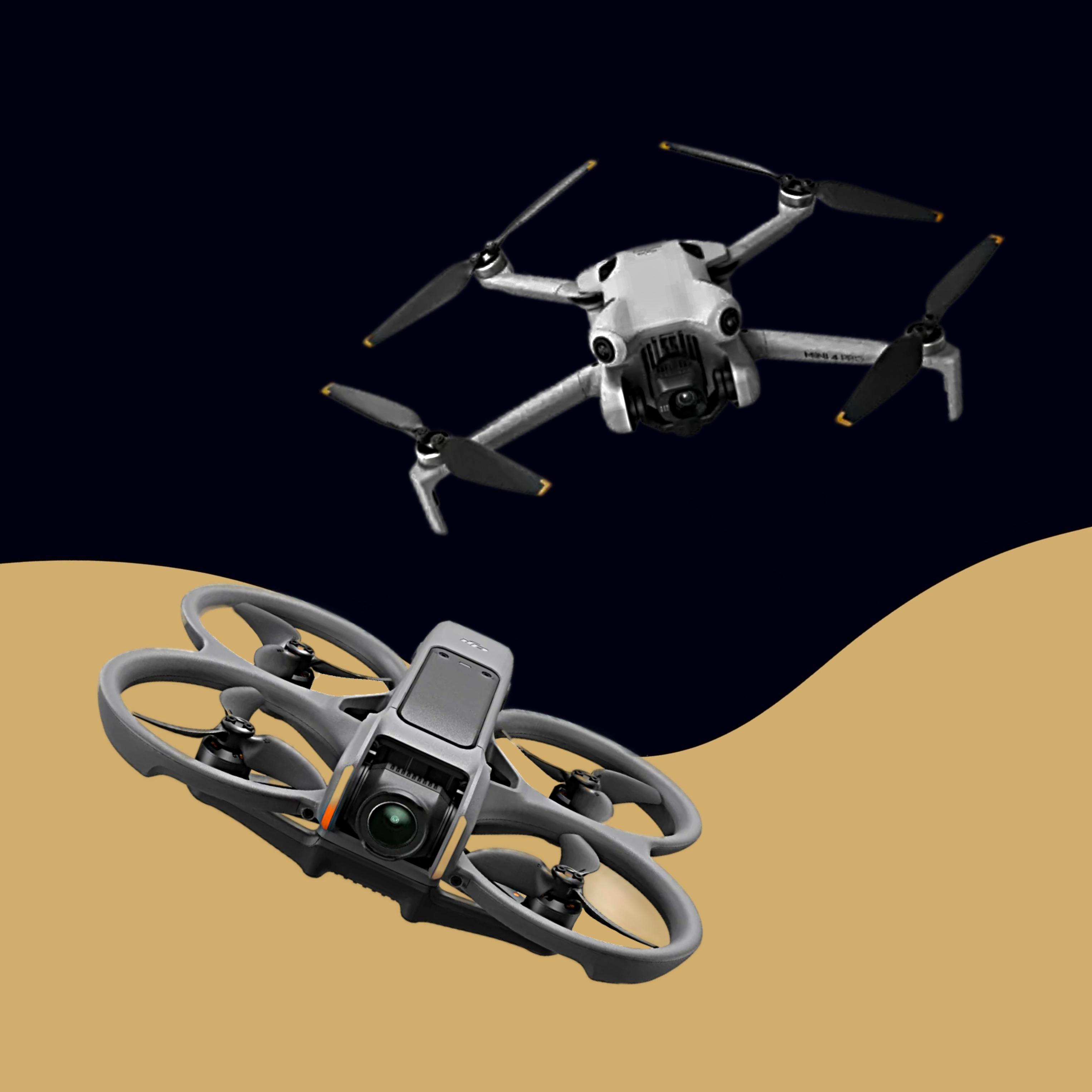 DJI Mini 4 Pro and a DJI Avata FPV drone